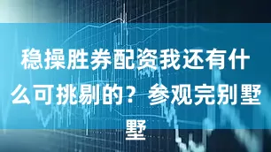 稳操胜券配资我还有什么可挑剔的？参观完别墅